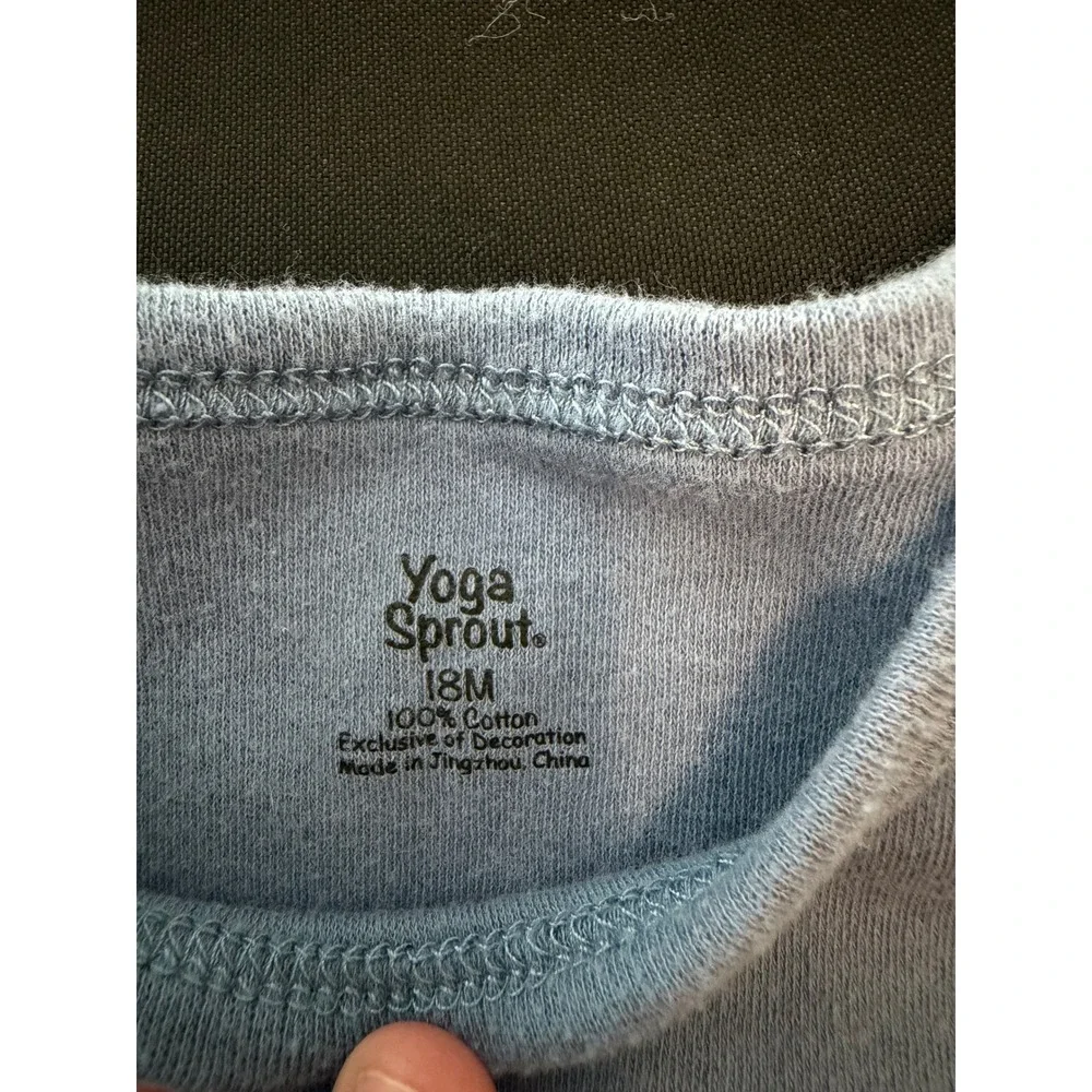 Yoga Sprout Blue Bird Applique Cotton Short Sleeve Bodysuit 18M